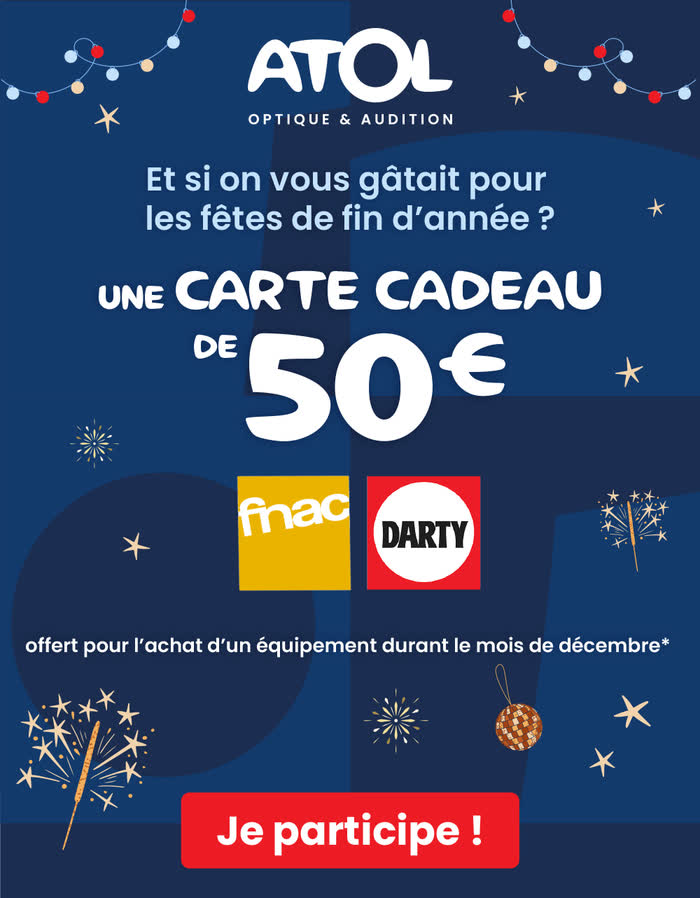 Display — Opticien — carte cadeau de 50 €, déclinaison du même univers graphique