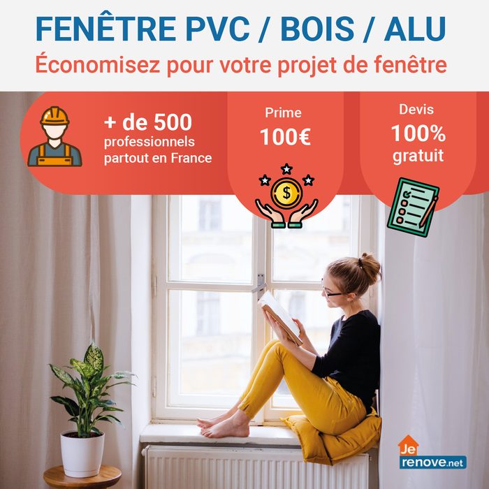 Display — Rénovation de fenêtres — format carré : prime, devis gratuit, réseau d'artisans