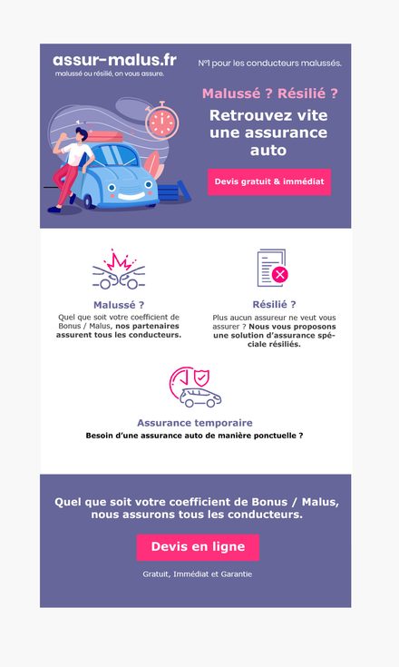 Emailing — Courtier auto — version courte illustrée, pensée pour le mobile