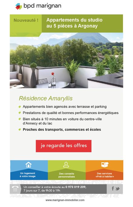 Emailing — Programme immobilier neuf — du studio au cinq pièces