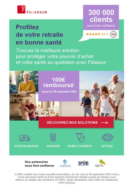 Emailing — Assurance senior — second angle : profiter de sa retraite en bonne santé