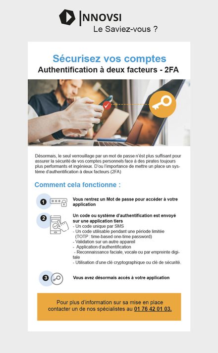 Emailing — Newsletter B2B — pédagogie sur la double authentification