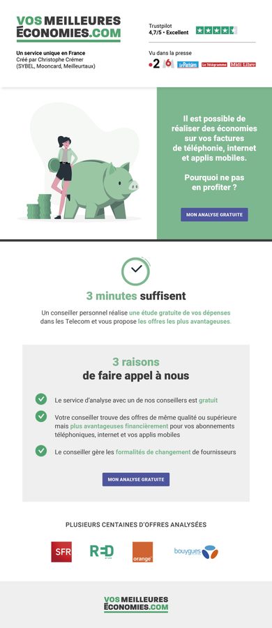 Emailing — Économies télécom — preuve presse, trois raisons, double appel à l'action