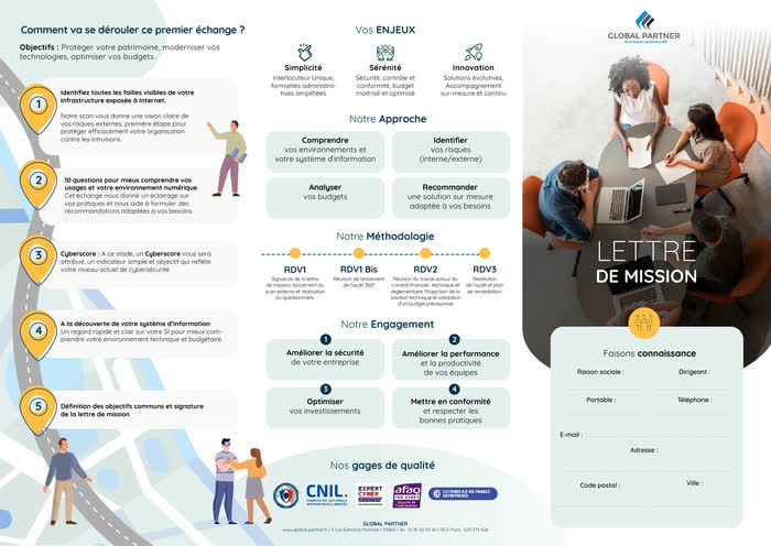 Audit informatique — lettre de mission A3 : méthodologie en quatre rendez-vous et parcours en cinq étapes